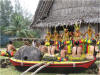 Traditional canoe in foreground